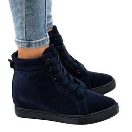 Marinblå wedge sneakers TL50-2