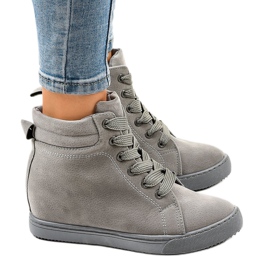 Grå sneakers på kilen TL50-3