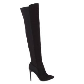 Svarta överstövlar på en nål 0H010 Svart