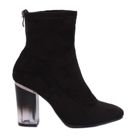 Svarta högklackade stövlar H8-93 Svart