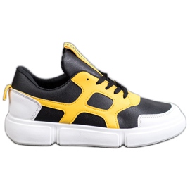 Jumex Trendiga sneakers svart gul
