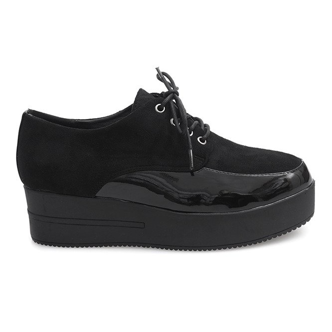 Creepers stövlar på MJ1358 Black Platform svart