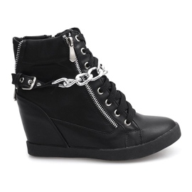 Boots Sneakers On Wedge 8089 Black svart