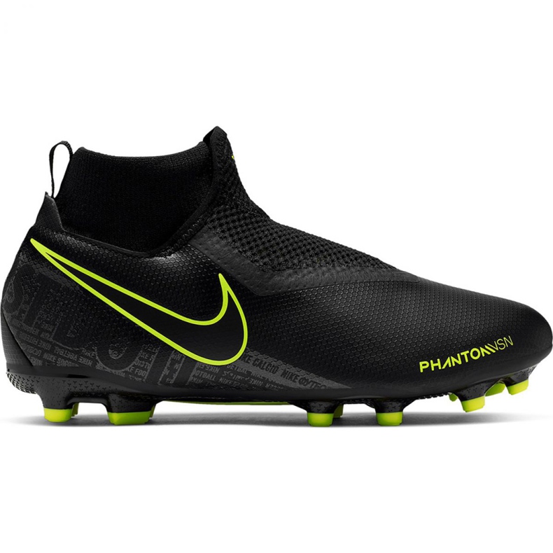 Nike Phantom Vsn Academy Df FG / MG Jr AO3287-007 fotbollsskor svart svart
