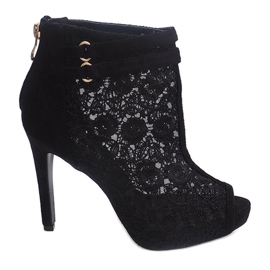 Sandaler på högklackat 8709 svart