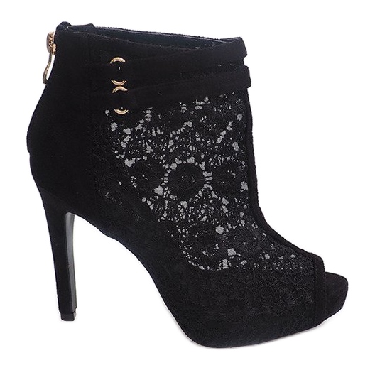 Sandaler på högklackat 8709 svart