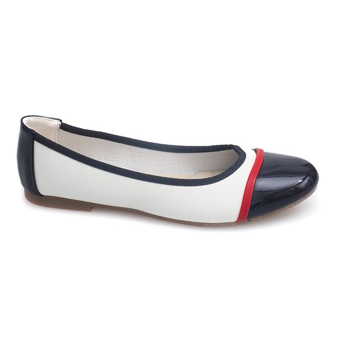 Lackade ballerinor 336 Vita svart