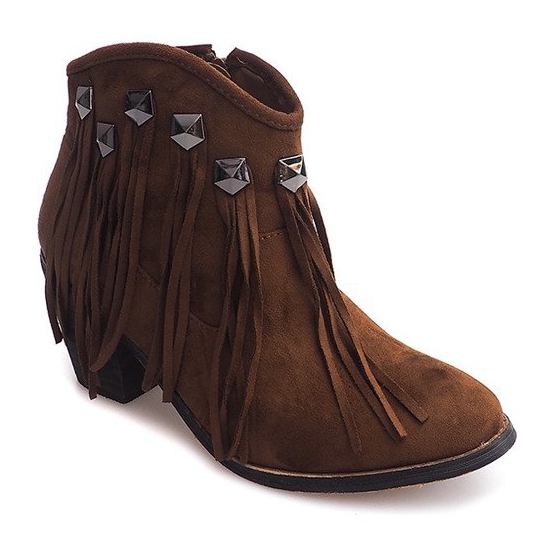 Kombinerade stövlar Fringe Boho 99-105 Camel brun