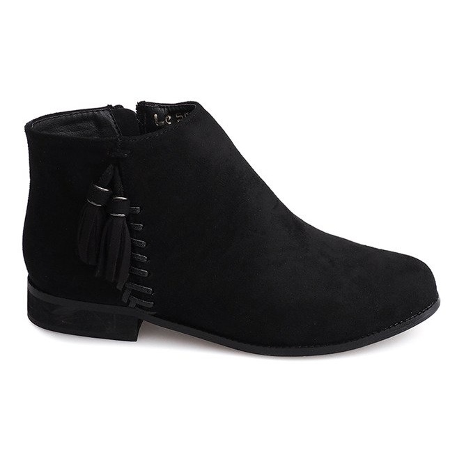 Suede Booties Boho 99-8 Black svart