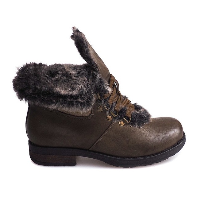 Varma stövlar Jodhpur stövlar Fur X467 Grön mångfärgad