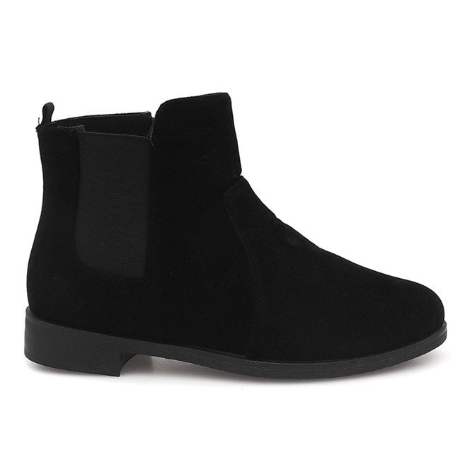 Suede Booties Jodhpur FC-P07 Svart
