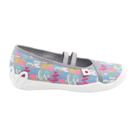 Befado barnskor 116Y261 blå rosa grå grön gul