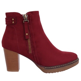 Högklackade stövlar mocka rödbrun 8B856 Vin