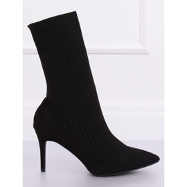 Svarta stövlar med socköverdel T5033 Svart