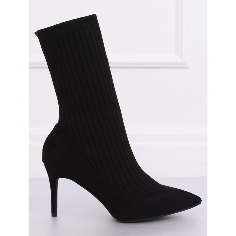 Svarta stövlar med socköverdel T5033 Svart