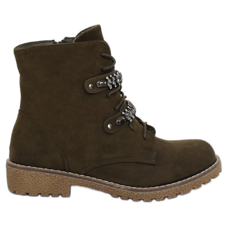 Gröna snörstövlar H8-118 Gröna