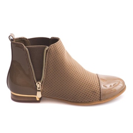 Openwork stövlar 60865-2 Khaki mångfärgad grön