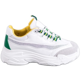 SHELOVET Vita sneakers med glitter