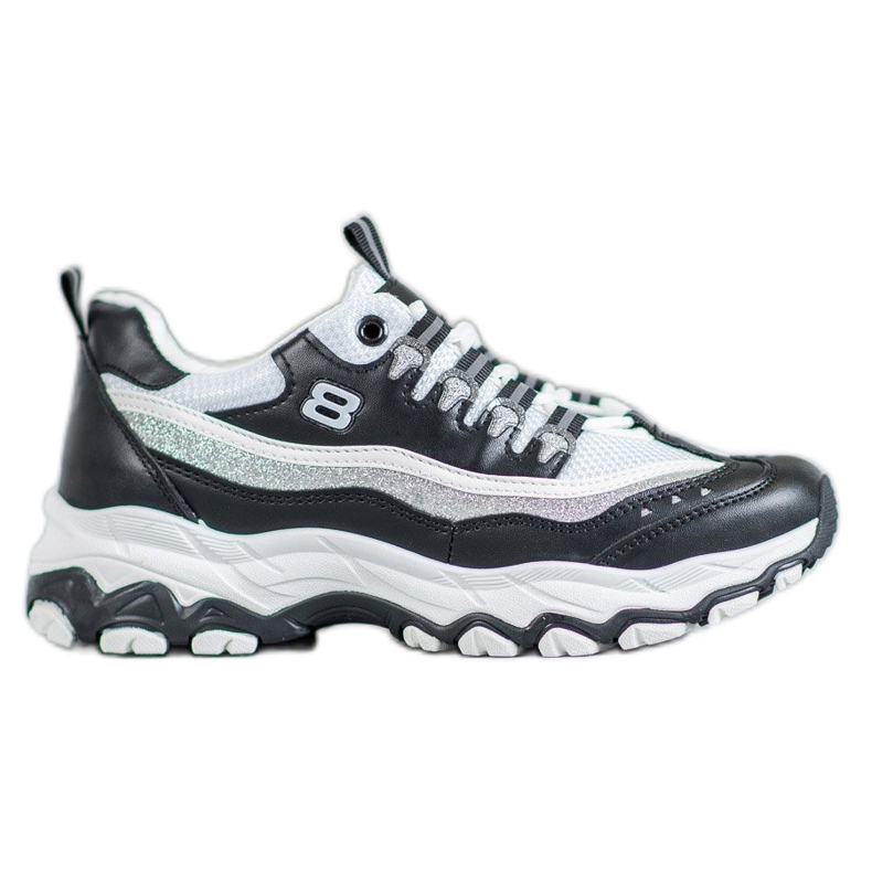 Yes Mile Sneakers med glitter vit svart
