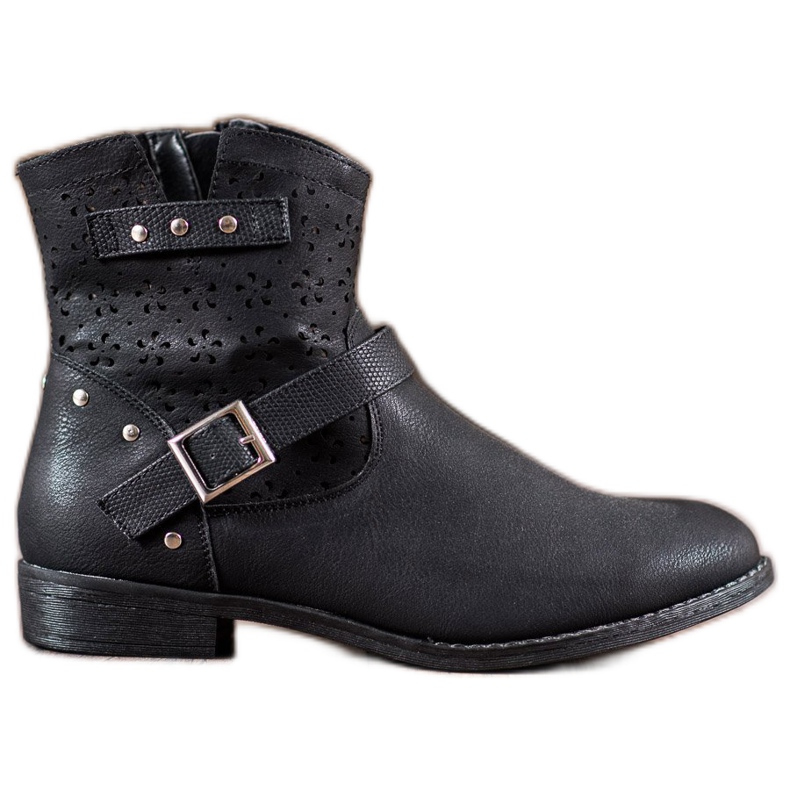 Groto Gogo Openwork stövlar med ett spänne svart