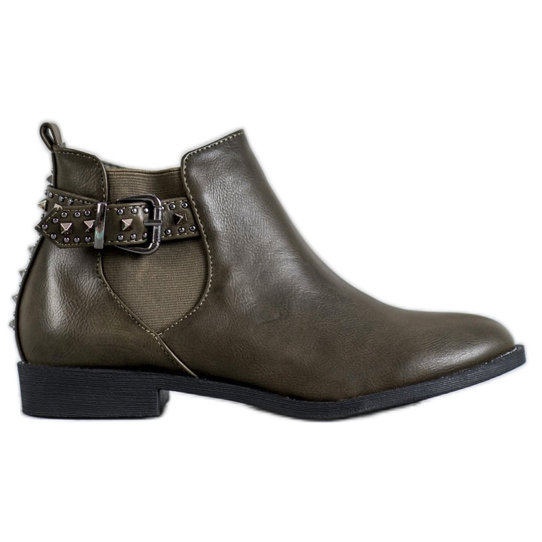 SHELOVET Gröna Chelsea stövlar med strass