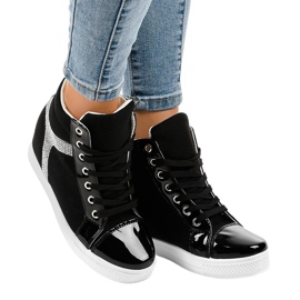 Svarta kilskor med paljetter AN2959