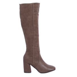 Klassiska höga klackar beige 5319 Khaki