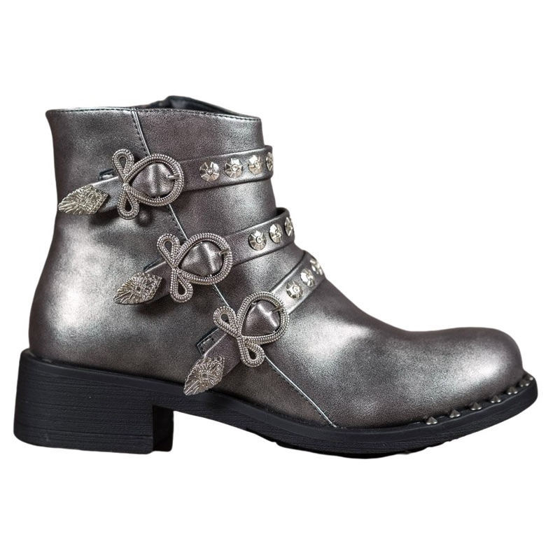 Forever Folie Stövlar med dubbar grå