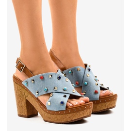 Blå sandaler på plattform 1669