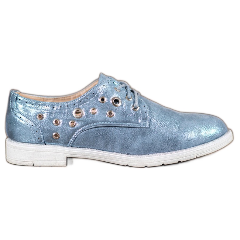 SHELOVET Knutna skor med ekoläder blå