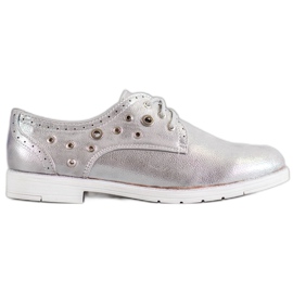 SHELOVET Knutna skor med ekoläder grå