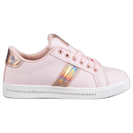 SHELOVET Sneakers Med Cubic Zirconia rosa