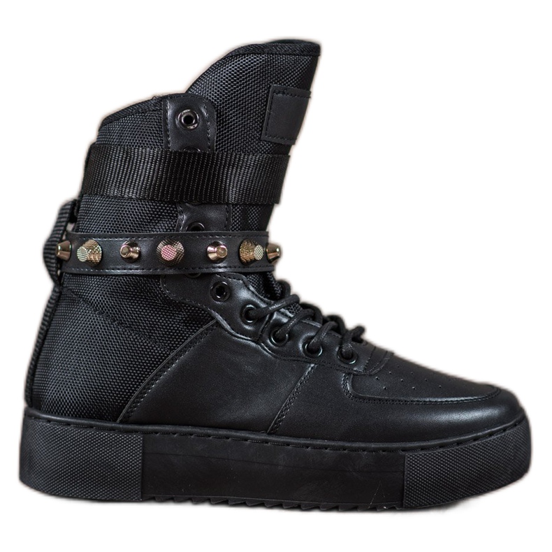 Diamantique Höga svarta stövlar