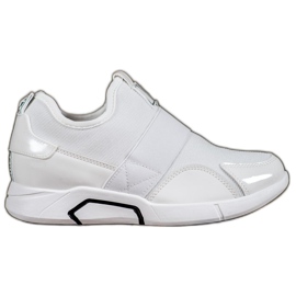 Ideal Shoes Fashion Slip-On Sneakers vit