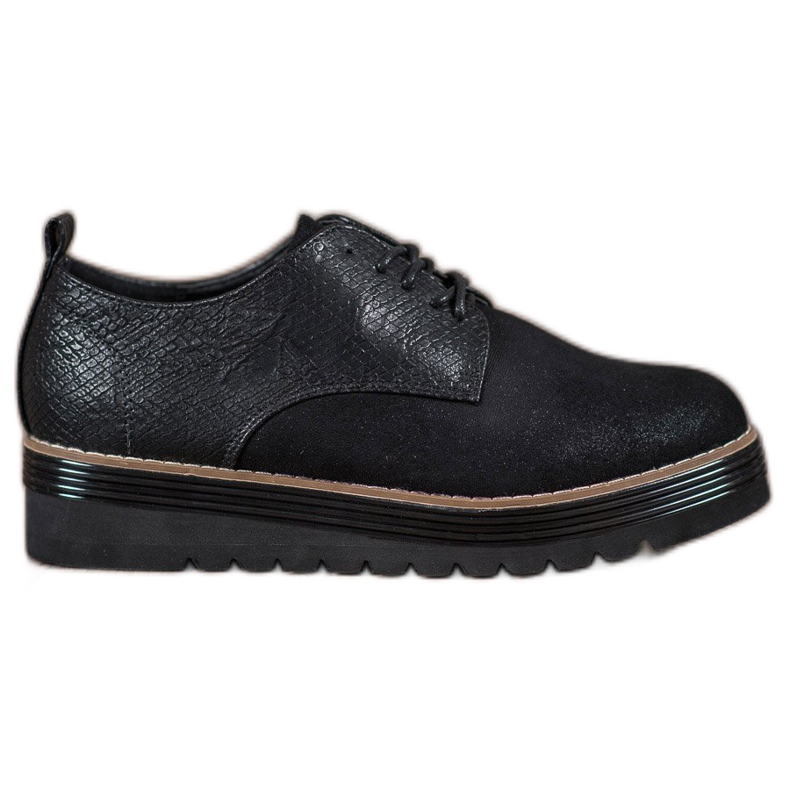 SHELOVET Skor på Snake Print Platform svart