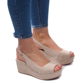 Sandaler med kil 3H096 Beige