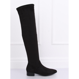 Svart lårhöga stövlar svart RB34P Svart