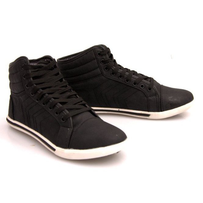 Trendiga High Sneakers 012M Svart