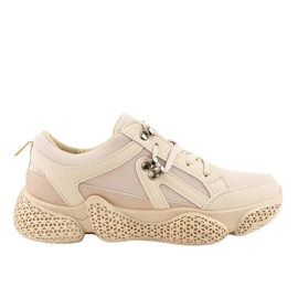 Beige fashionabla kvinnors sportskor BD-5