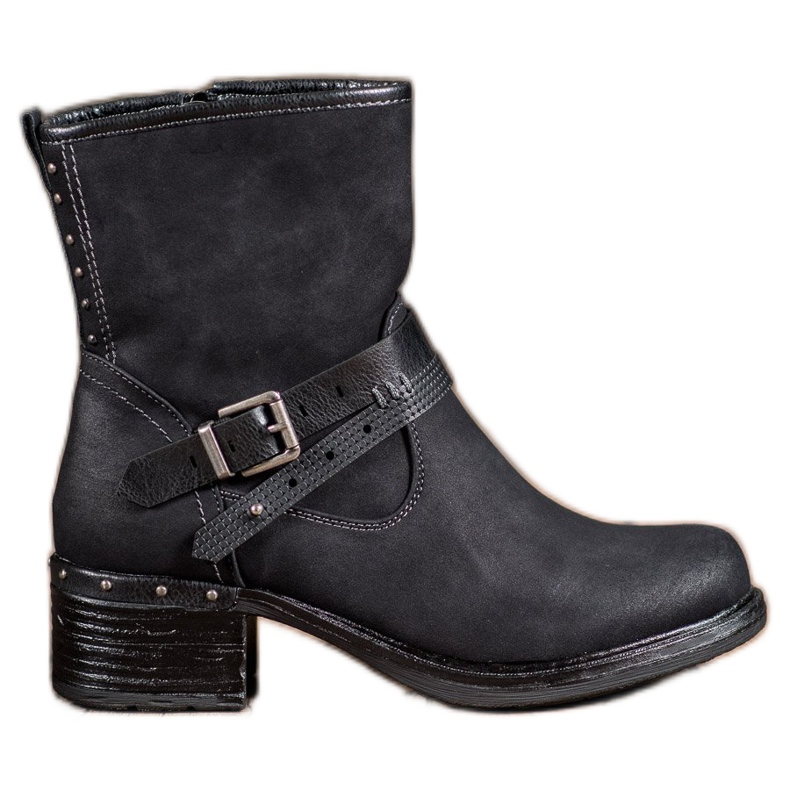 SHELOVET Höga stövlar med spänne svart