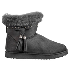 SHELOVET Mukluki med kristaller grå