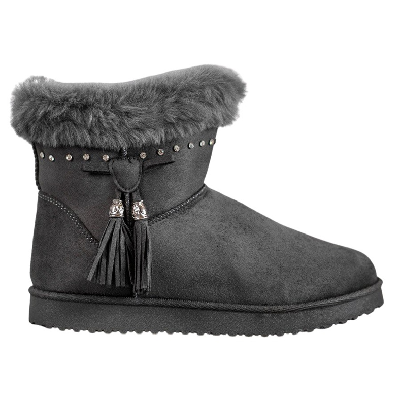 SHELOVET Mukluki med kristaller grå