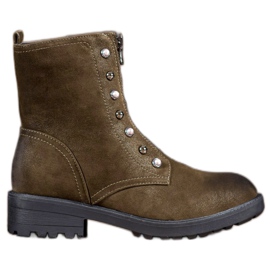 S. BARSKI Höga stövlar med pärlor grön