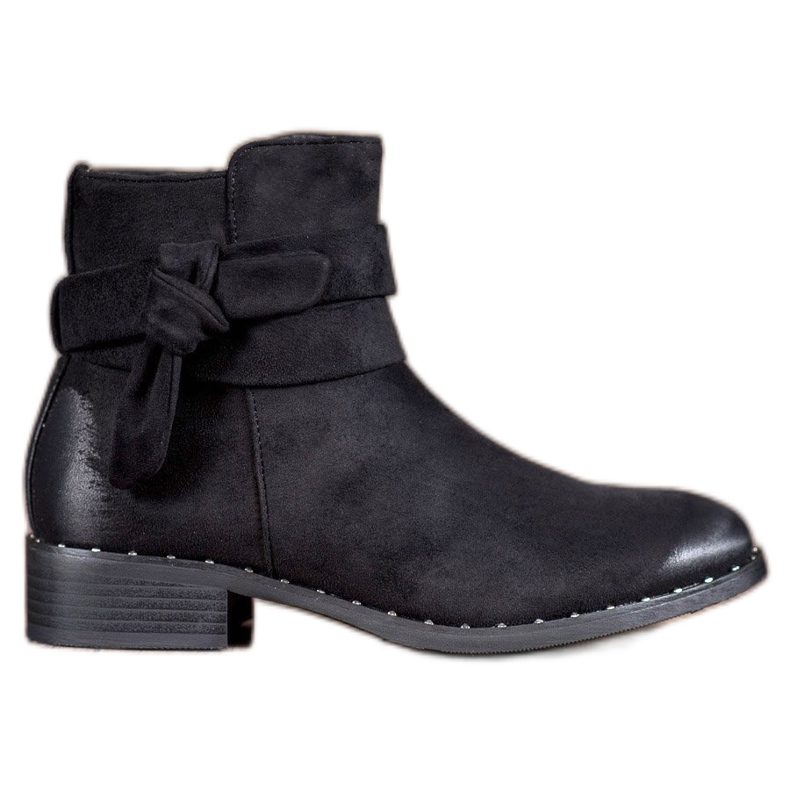 S. BARSKI Mockaskor med en rosett svart