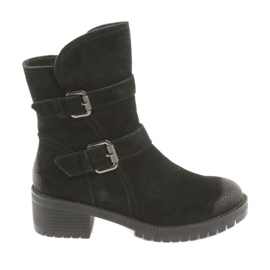 M.Daszyński Svarta läderstövlar Daszyński 161