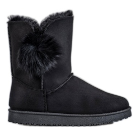 SHELOVET Mukluki Med Pompom svart