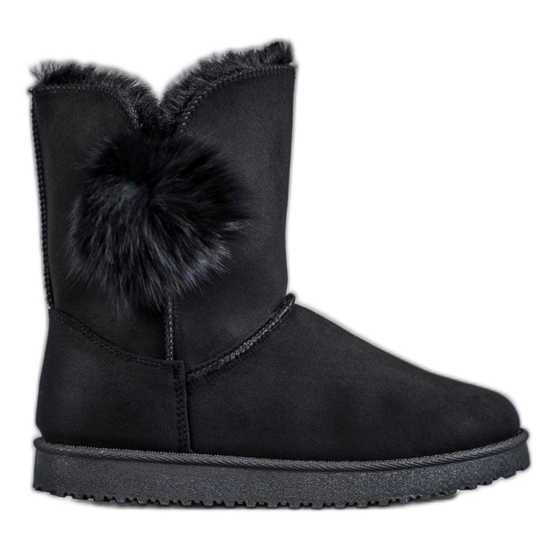 SHELOVET Mukluki Med Pompom svart