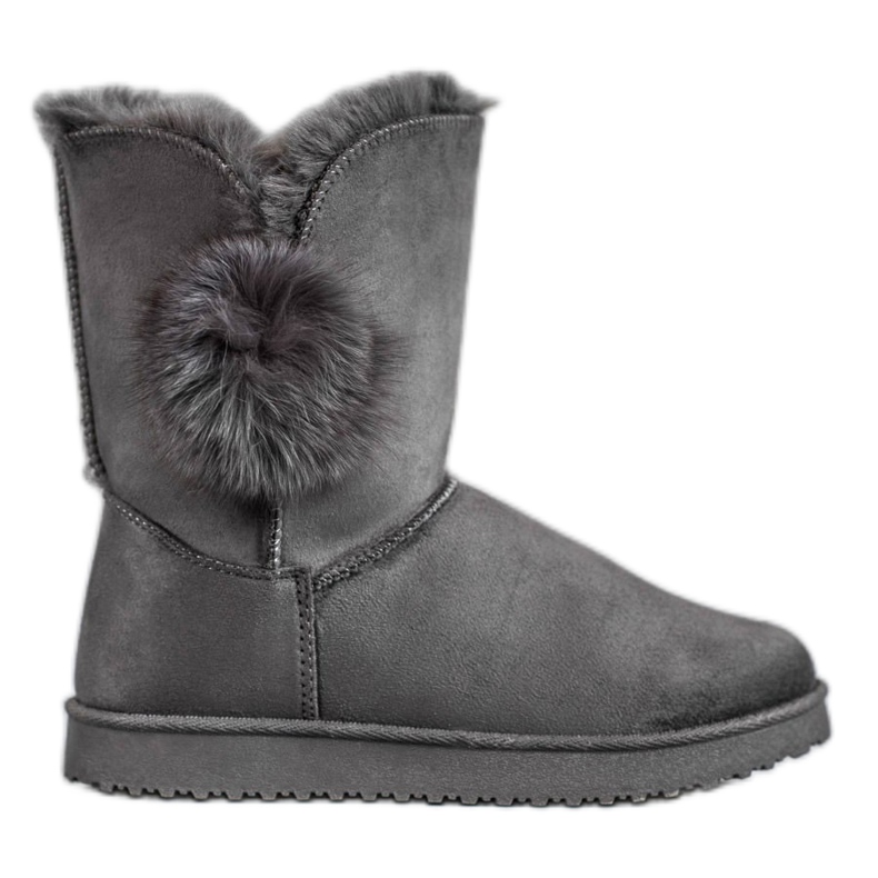 SHELOVET Mukluki Med Pompom grå