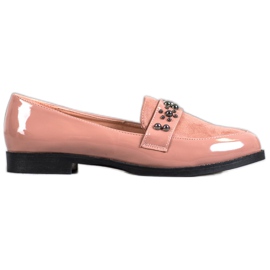 SHELOVET Lackerade loafers rosa