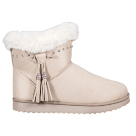 SHELOVET Mukluki med kristaller brun